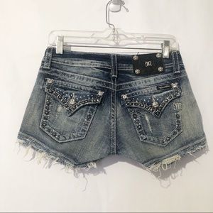 Miss Me Shorts - Miss Me Frayed Distressed Bling Shorts Size 26 Miss Me Shorts - Miss Me Frayed Distressed Bling Shorts Size 26